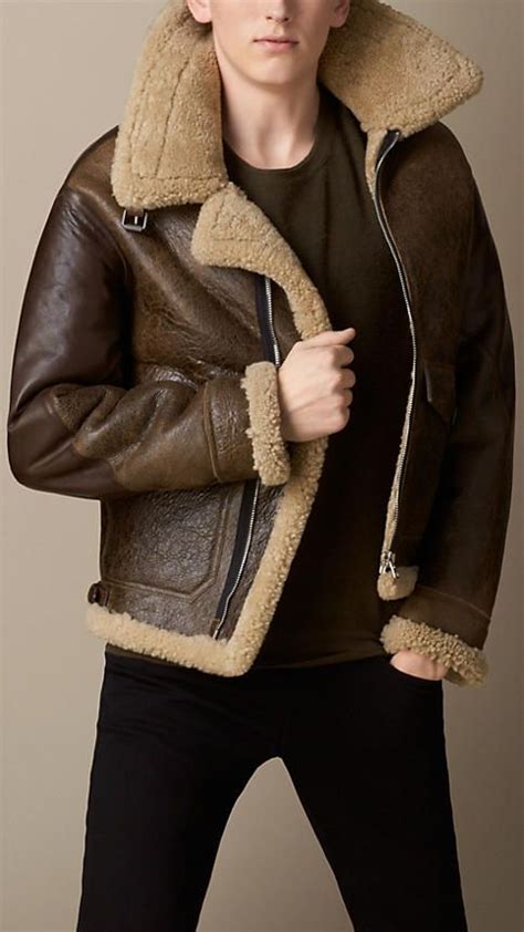 shearling burberry coat|burberry leather jacket men's.